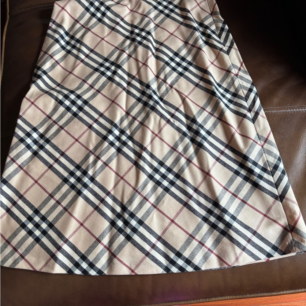 Burberry Beige and Black Checkered Fabric